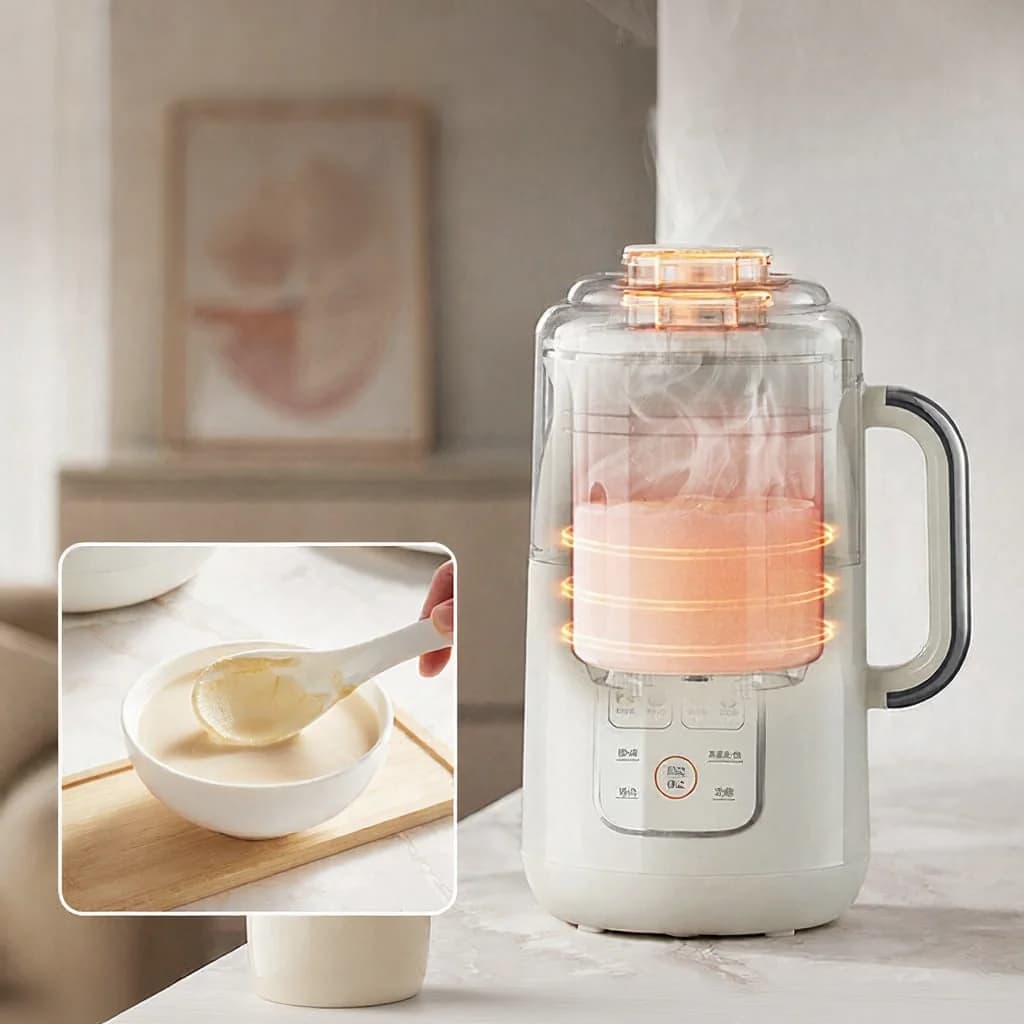 1,2L sojapiima valmistaja ja blender kuumutusega, roostevabast terasest sisepotiga