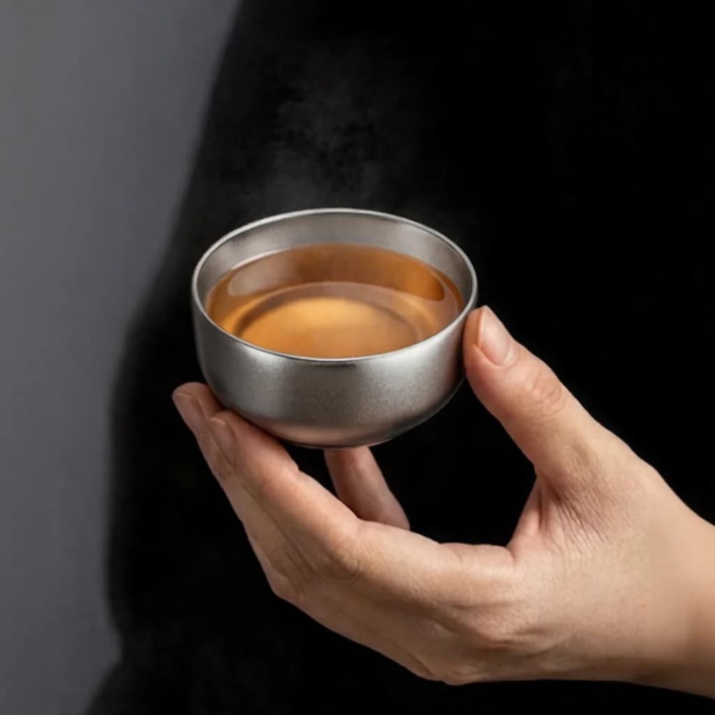 Puhtast titaanist Gongfu teetasside komplekt 55ml, käsitöö, lihtne viimistlus