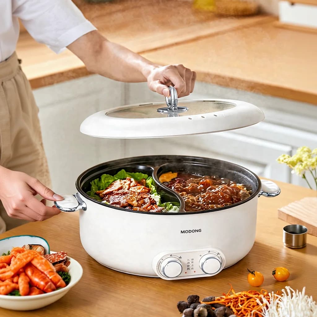 Kahe reguleerimisega elektriline hot pot 6L suure mahuga mittenakkuv
