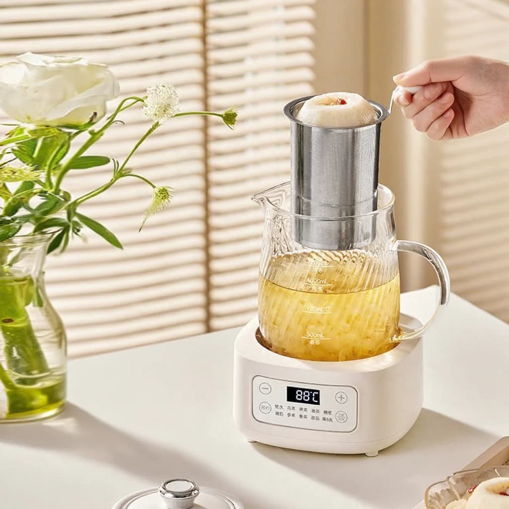 Klaasist elektriline tervisepott temperatuuri juhtimisega 1.2L