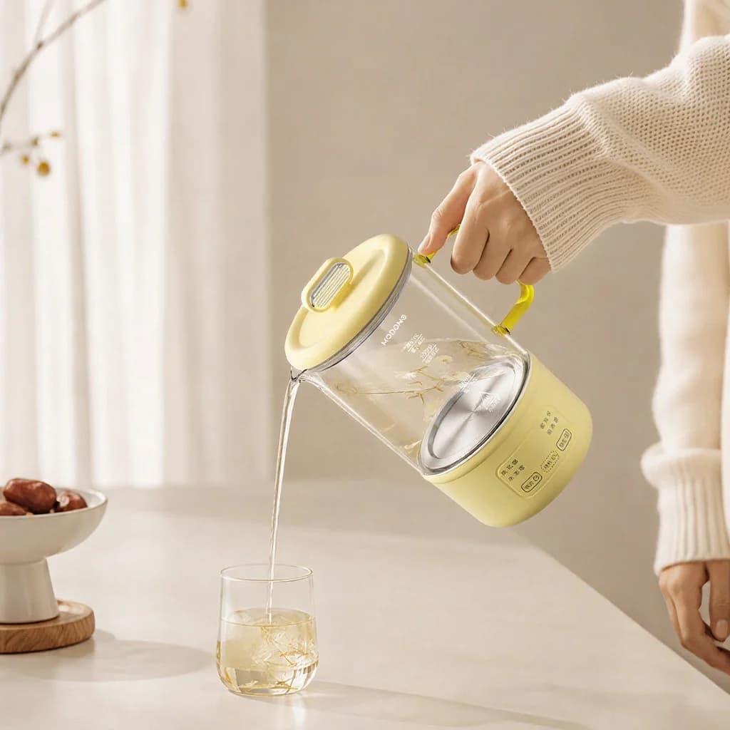 Klaasist elektriline tervisepott 600ml 500W hoidmis- ja taimerifunktsiooniga