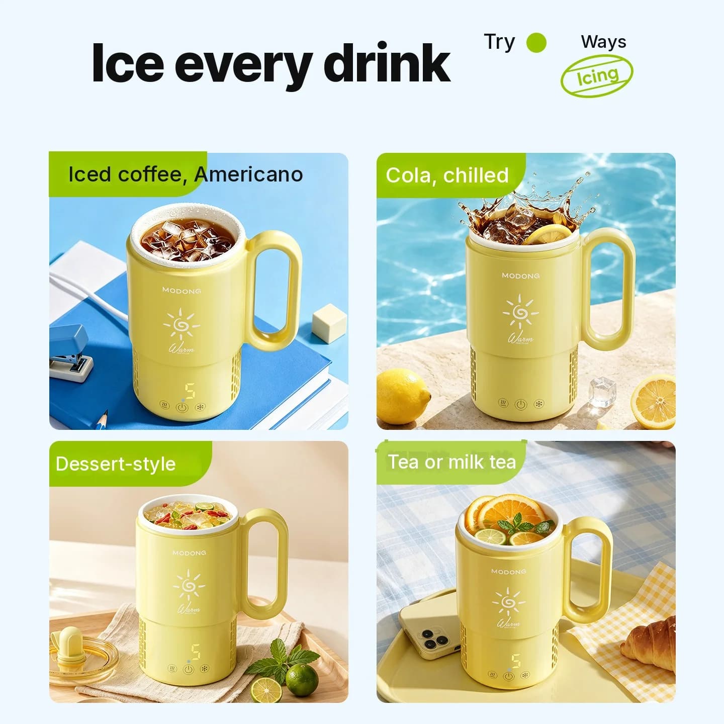 Mini jahutus- ja kuumutustass 450mL 36W puutetundliku juhtimisega