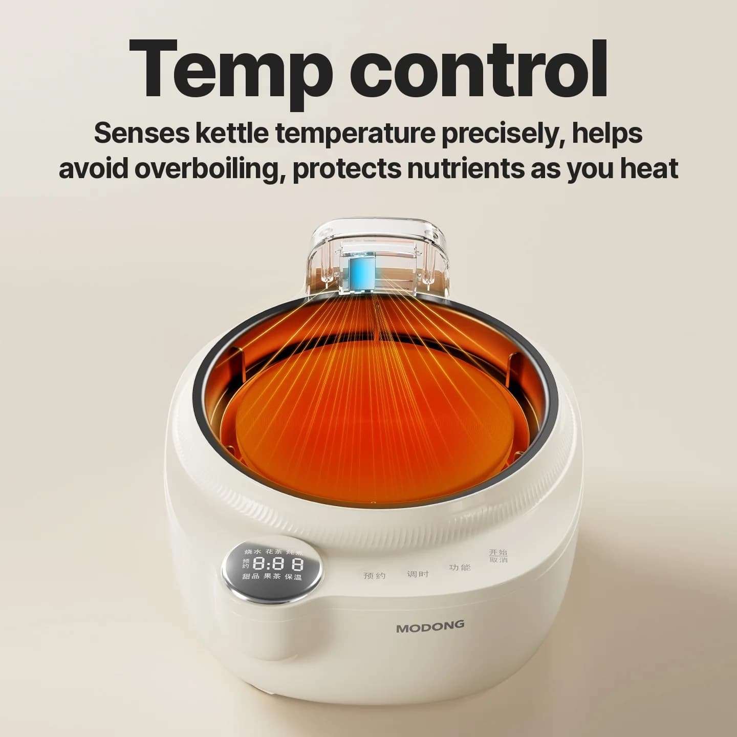 Klaasist elektriline teekann temperatuuriregulaatoriga, 1L