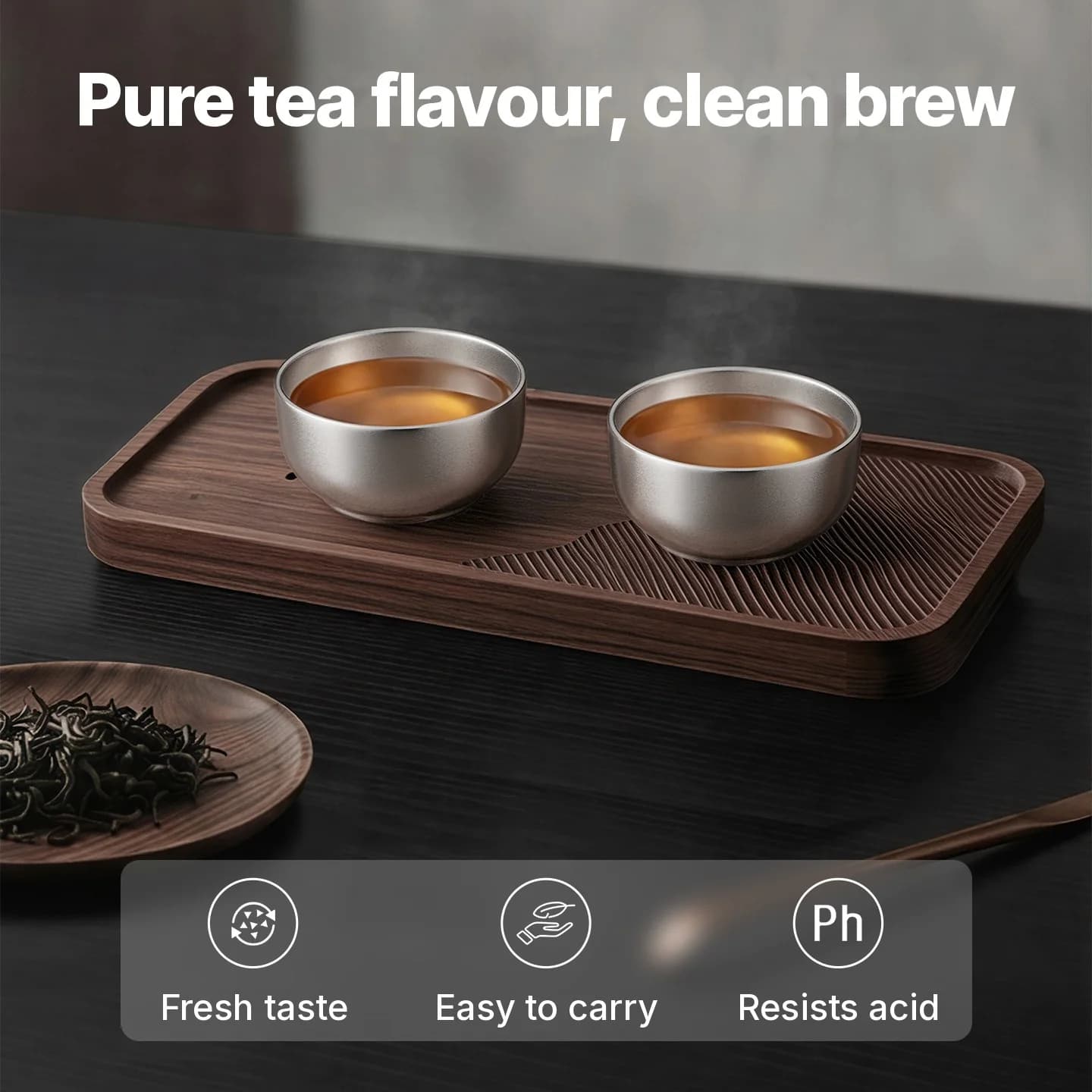 Puhas titaanist gongfu teetasside komplekt 55ml käsitsi valmistatud lihtsa viimistlusega
