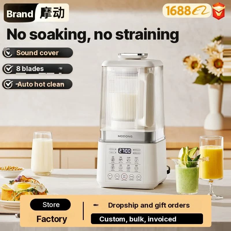 Kuumutusega blender supi, mahla, beebitoidu ja sojaubade piima jaoks