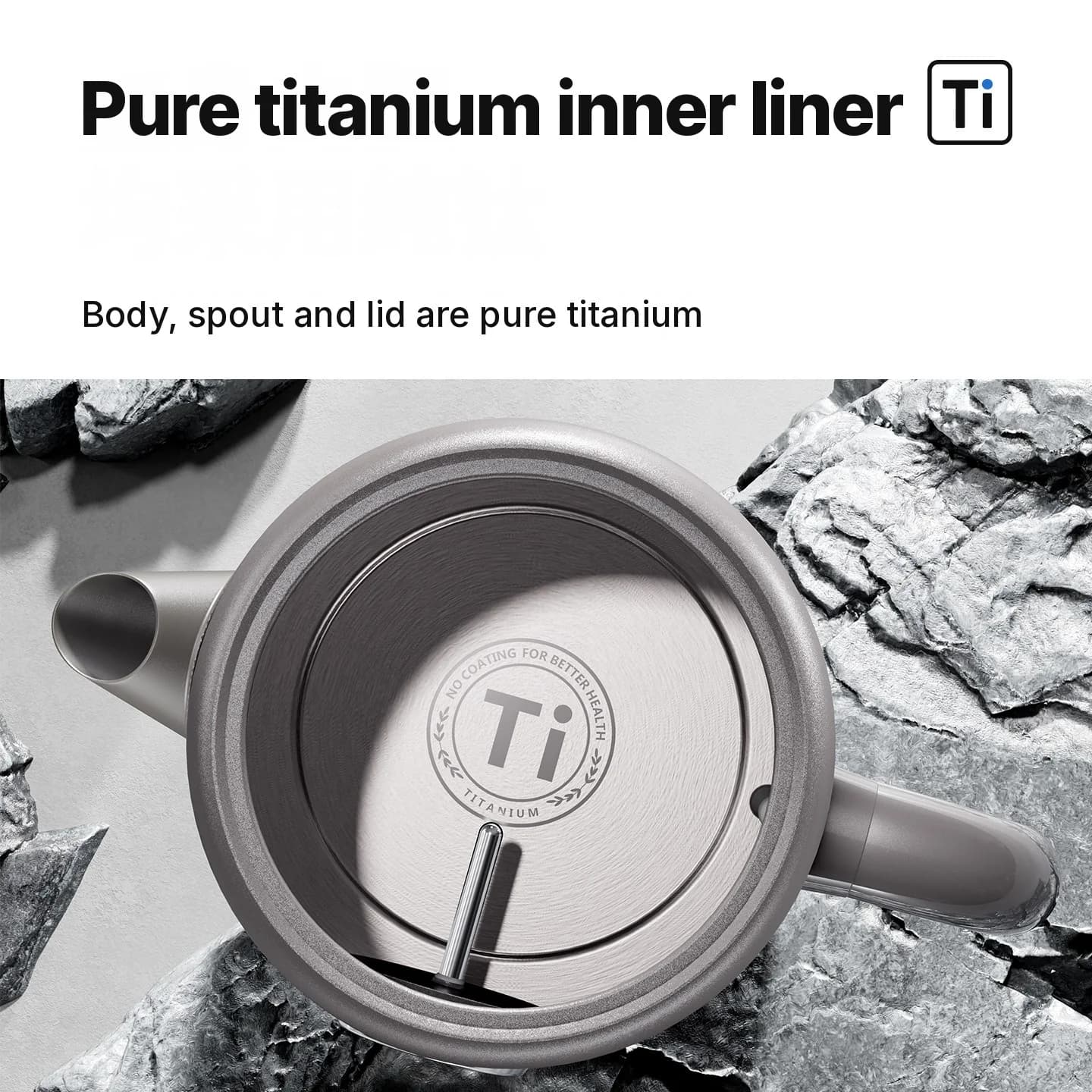 Puhast titaanist elektriline veekeetja 1.8L temperatuuri kuvariga