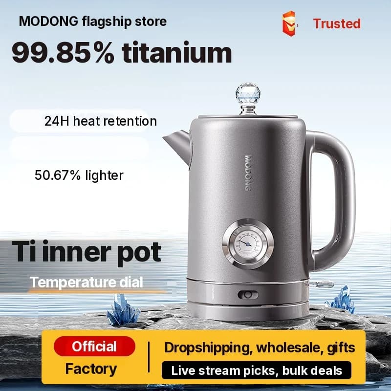 Puhast titaanist elektriline veekeetja 1.8L temperatuuri kuvariga