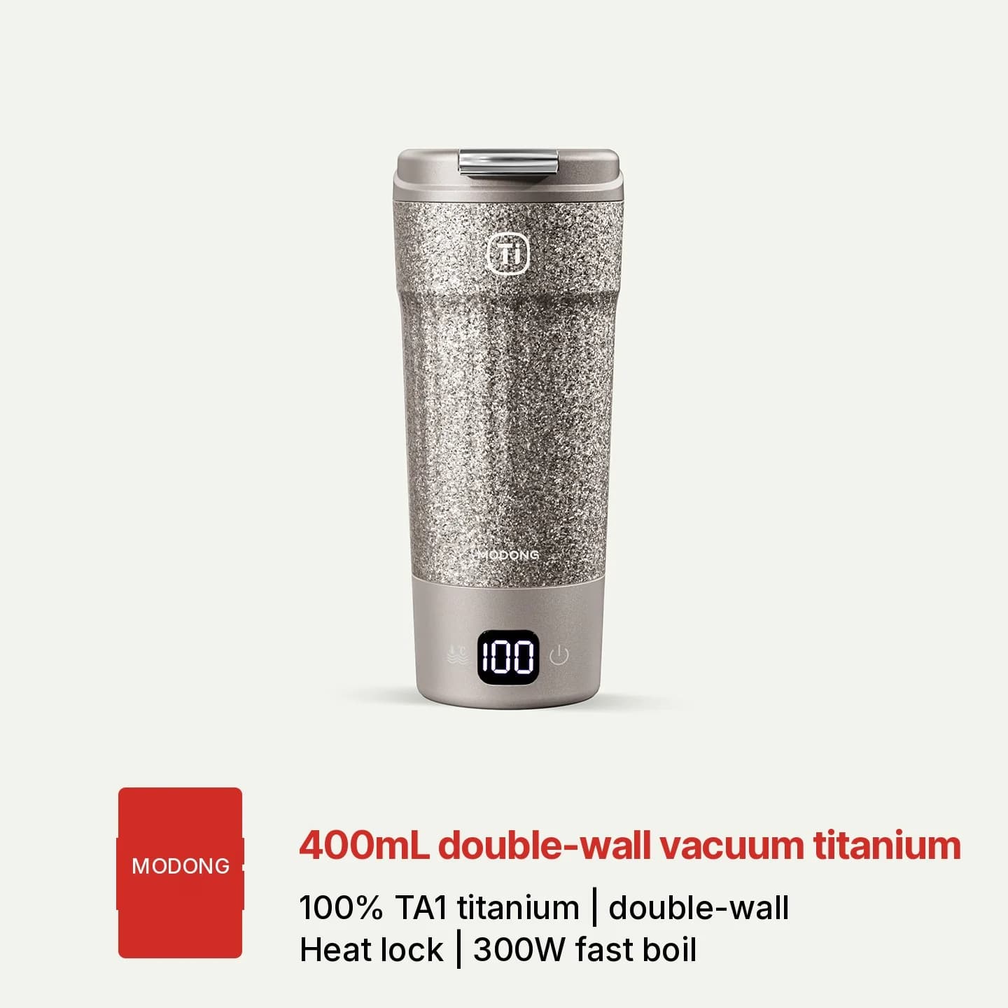 Titaanist elektriline reisikruus 400ml temperatuurinäidikuga