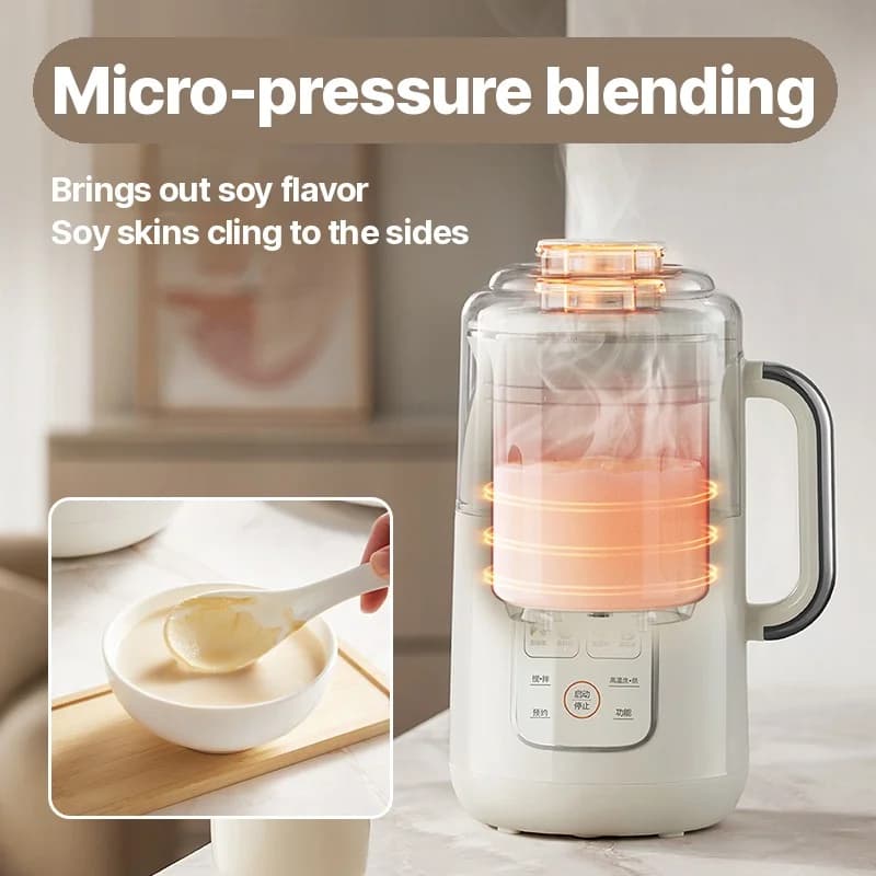 1.2L soojendusega sojapiimamasin blender, roostevabast terasest sisepott