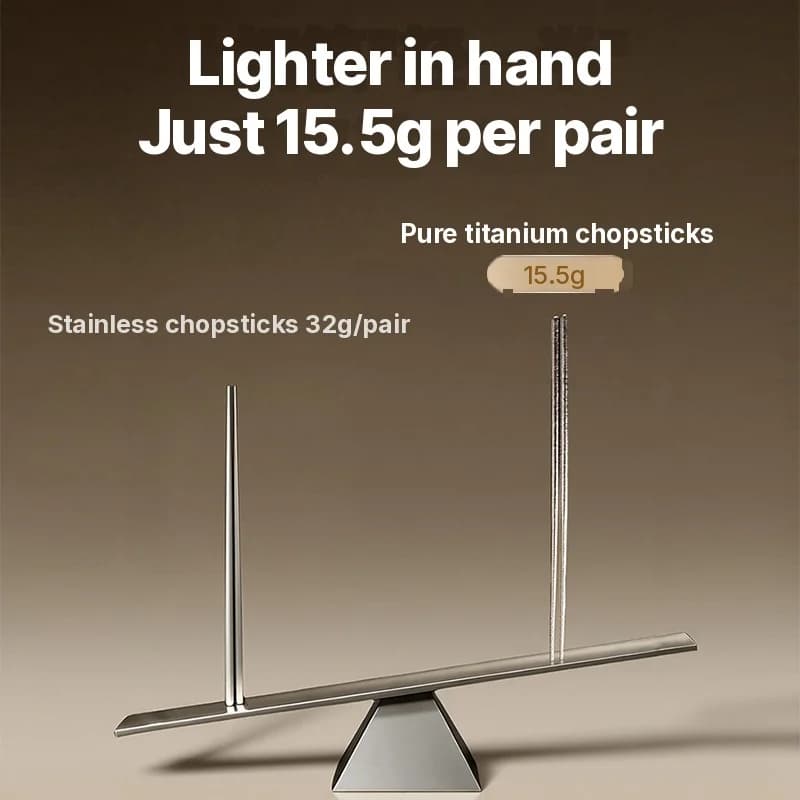 Puhas titaanist söögipulga komplekt, 5 paari, 23cm, peegelpoleeritud