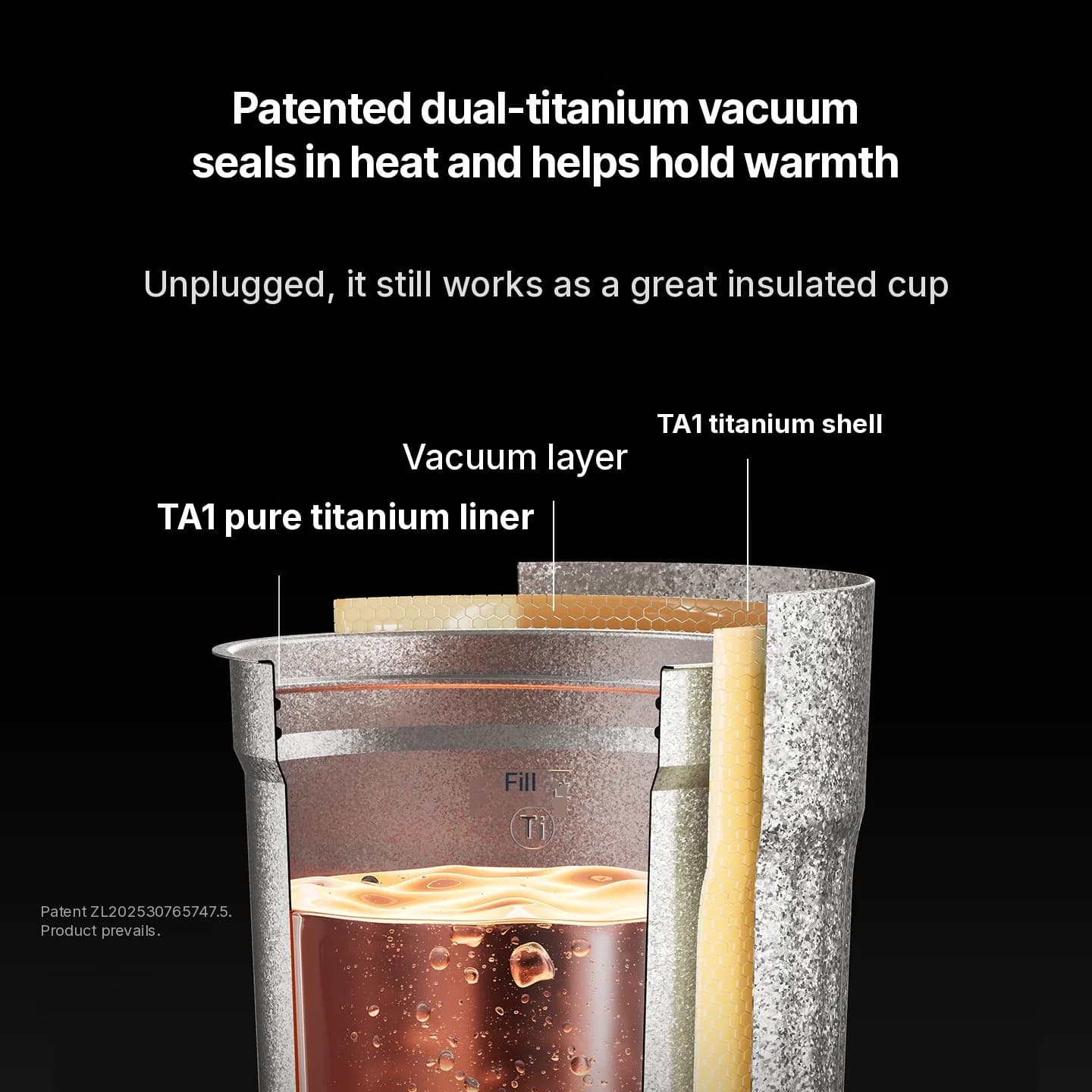 Kaasaskantav titaanist elektriline soojenduskruus 400ml temperatuurinäidikuga