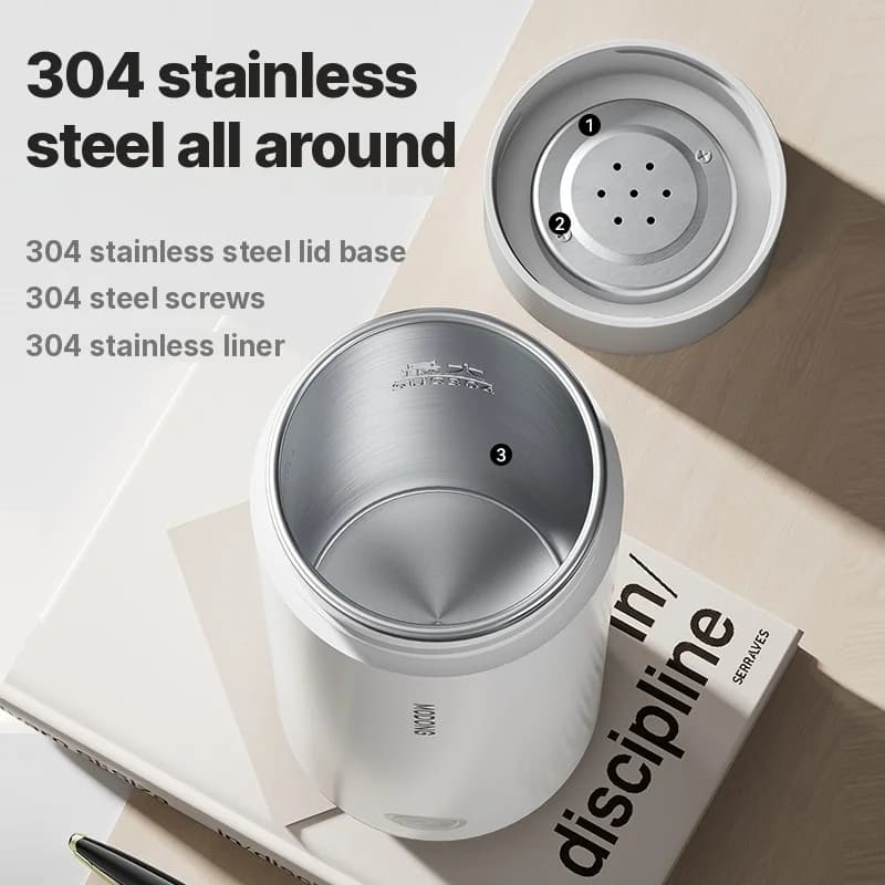 Kaasaskantav elektriline kuumutustass 304 roostevaba teras 300ml 220V