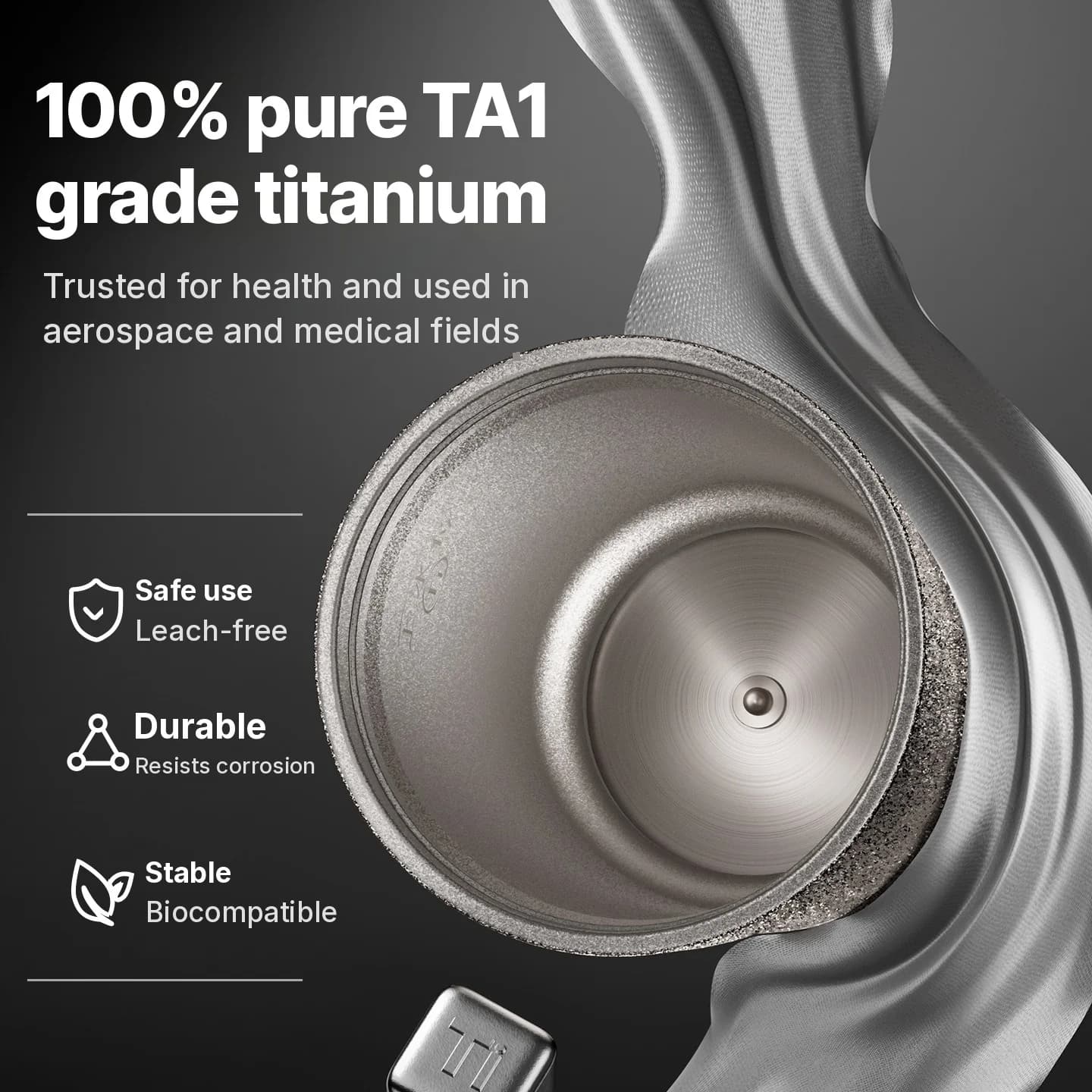 Kaasaskantav titaanist elektriline soojenduskruus 400ml temperatuurinäidikuga