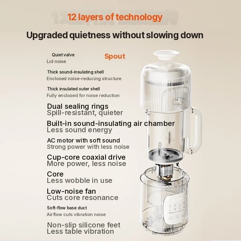 1.2L küttega blender puutetundliku juhtimisega, klaaskorpus