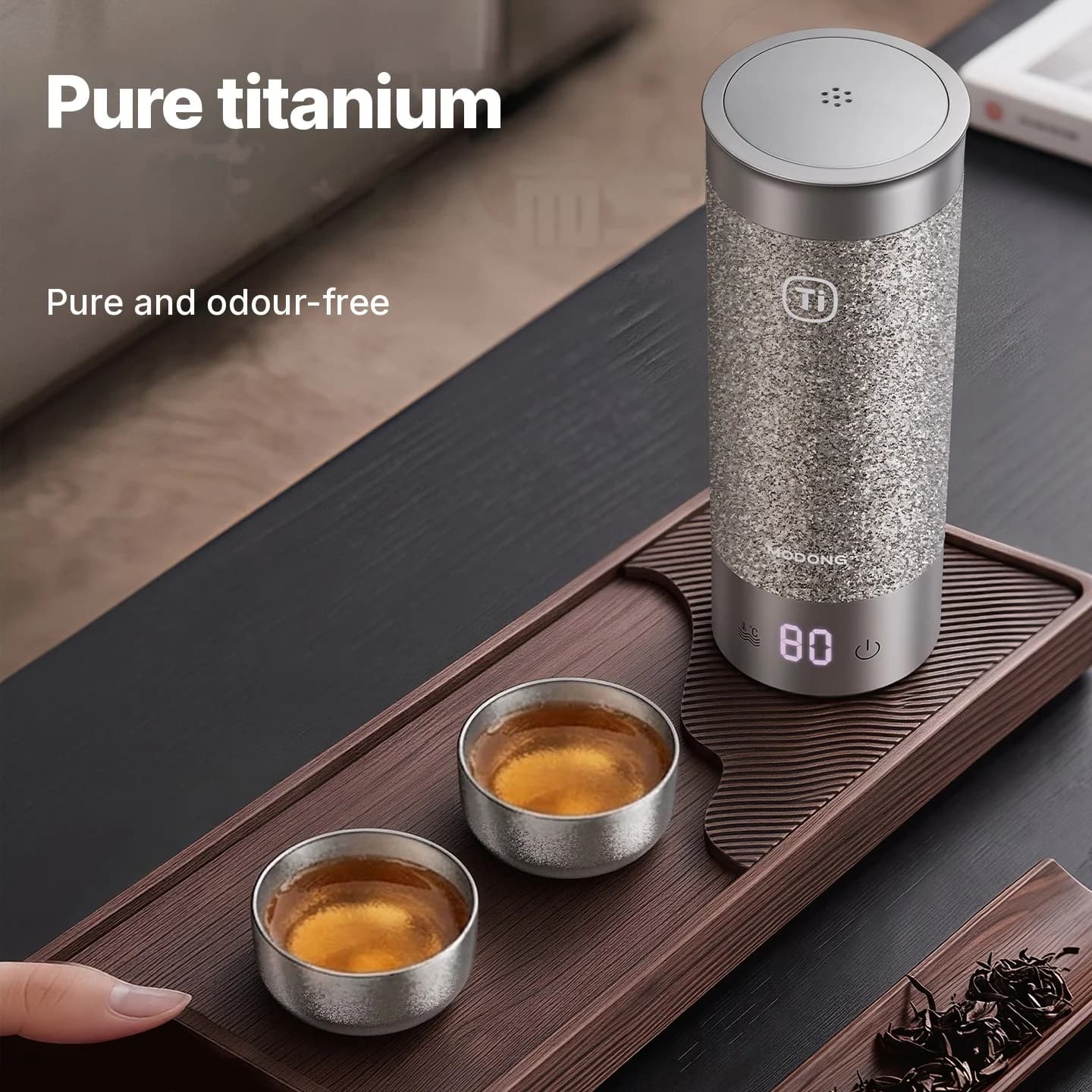 Puhas titaanist gongfu teetasside komplekt 55ml käsitsi valmistatud lihtsa viimistlusega