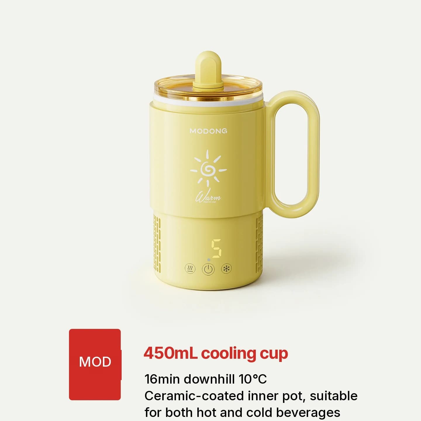 Kaasaskantav kuumutus- ja jahutustass 450mL 36W puutetundliku juhtimisega