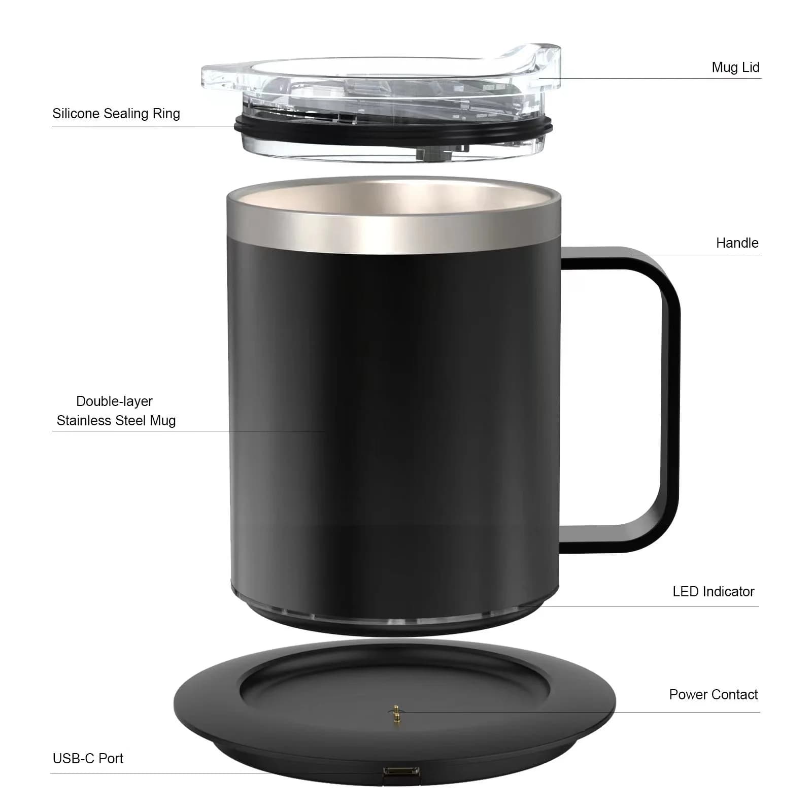 12oz USB soojendusega kohvitass