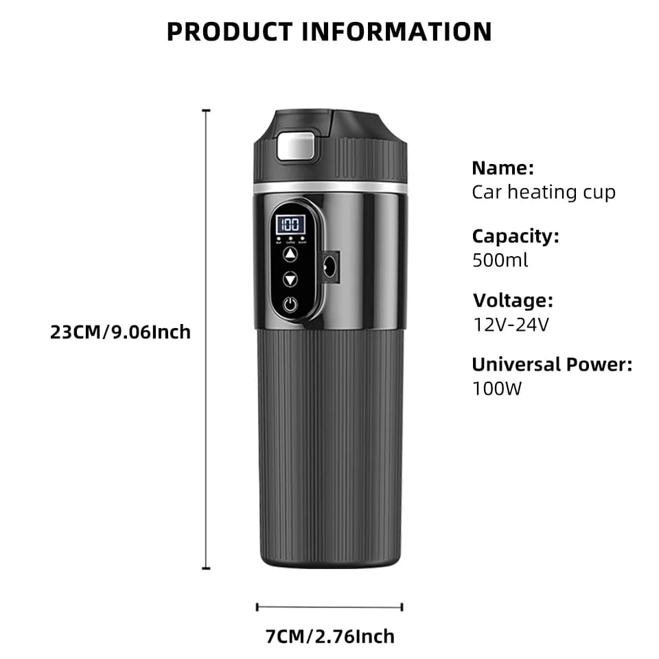 500ml 12V/24V elektriline soojendusega tass